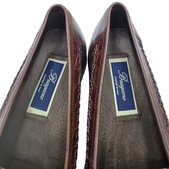 Worn once? Vintage Bragano Exotic Alligator Italy Loafers Mens 8.5M Dress Shoes main image 7